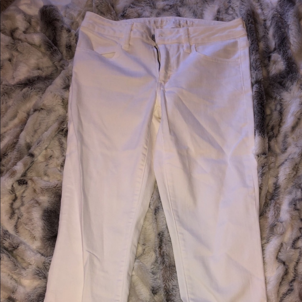 American Eagle White Jegging Crop